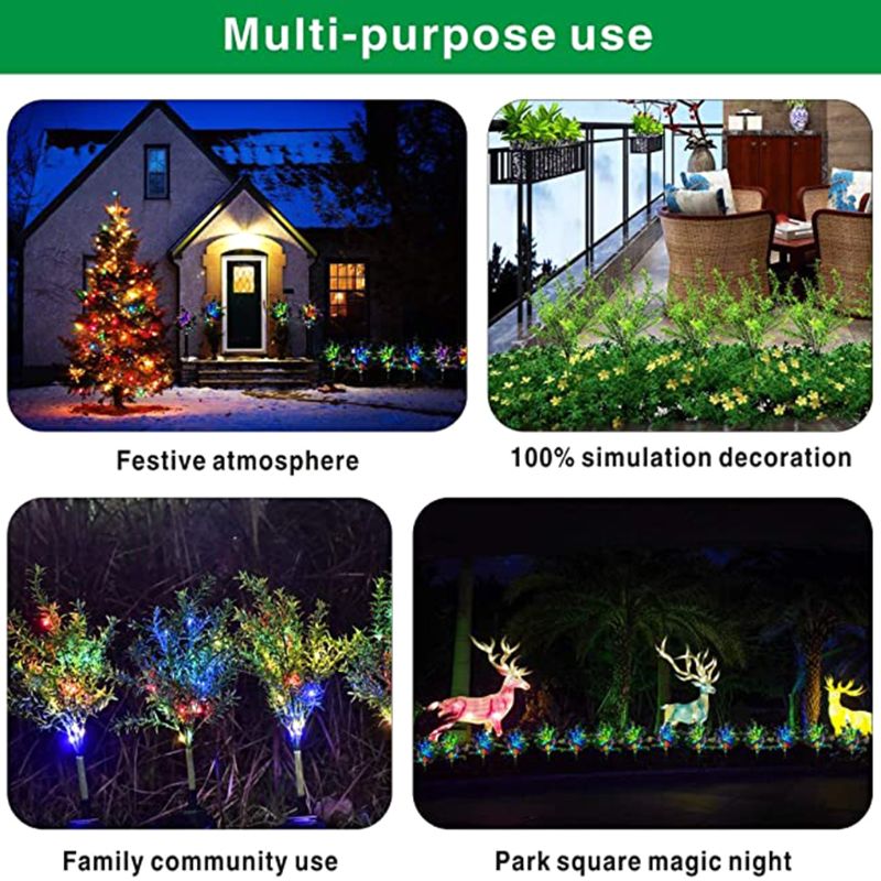 Solar Garden Lights Tree Outdoor Multi-Color Changing LED Stake Lights Flower Q0KF