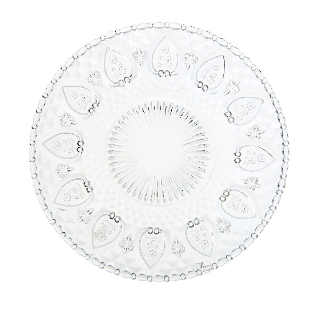 Stor størrelse mønster glassbrett fruktfat serveringsfat nøtter desserter snacks brett salat godteri rett hjemmefest glasstallerkener: 22.7cm