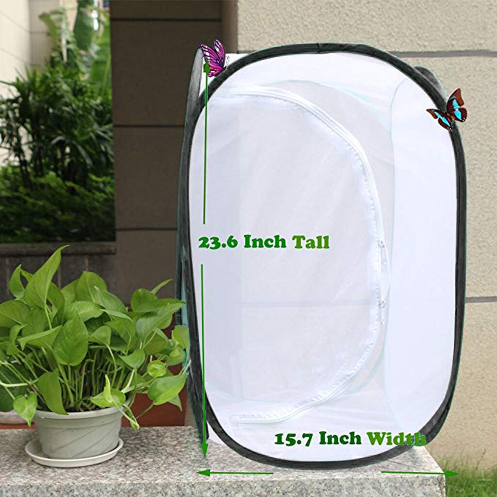 Portable Collapsible Insect Butterfly Habitat Cage Terrarium Open Butterfly Habitat Cage Housing Enclosure 40X40X60CM 2.18