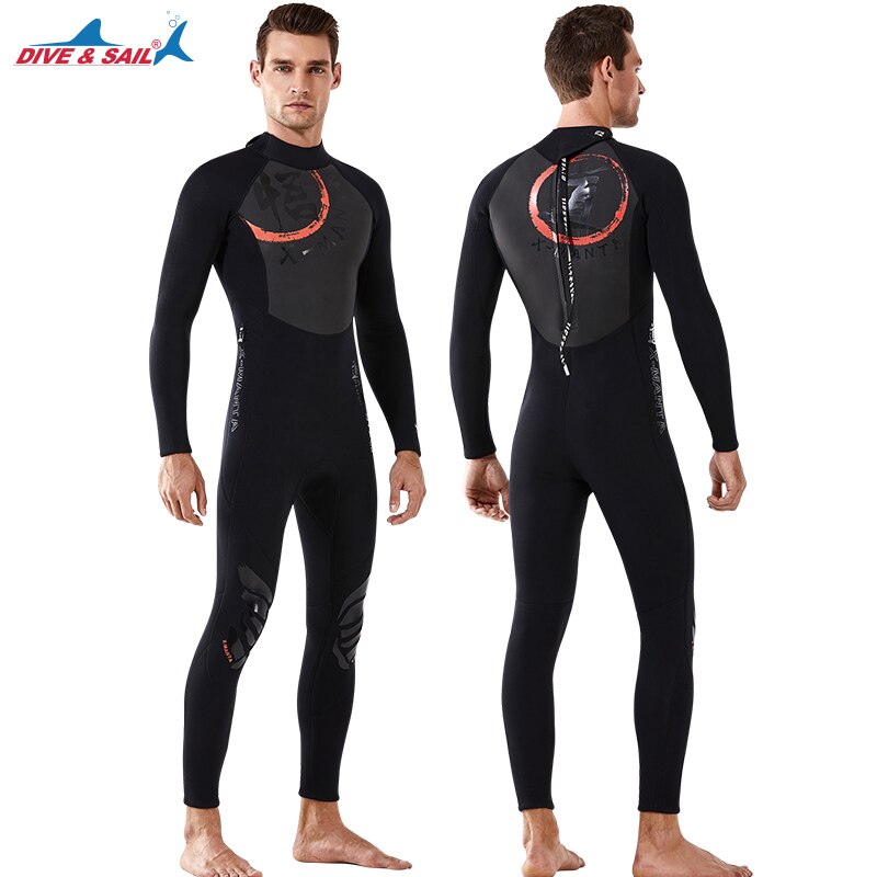 Mute Gli Uomini e Le Donne 3 millimetri di Neoprene Pieno Scuba Si Adatta Alle Immersioni Surf Nuoto Manica Lunga Tenere In Caldo Zip Posteriore per sport acquatici: M129501-3MM-A / XXL