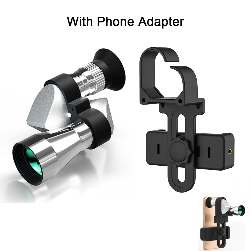 Compacte monoculaire telescoop 8X20 voor volwassenen Draagbare draagbare mini-monoculaire met smartphone-adapter voor vogels kijken vissen: Roze