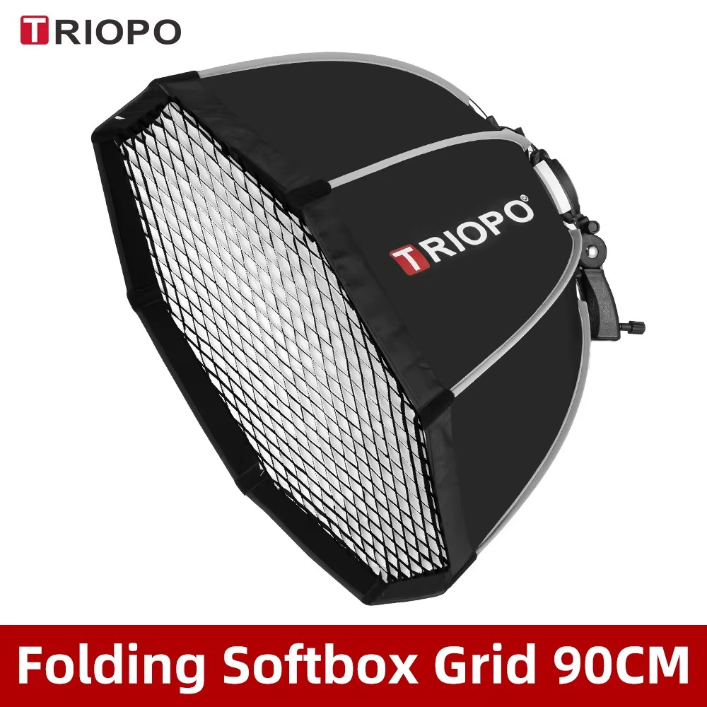Triopo 55cm 65cm 90cm 120cm kokoontaitettava kahdeksankulmainen softbox kannatin softbox kahva godox yongnuo speedlite salamavalolle: Vihreä