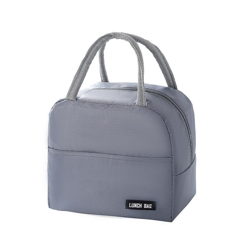 Solid Color Twill Bento Bag Portable Thermal Bag Thickened Student Lunch Box Bag Bento Bag Meal Bag: Beige