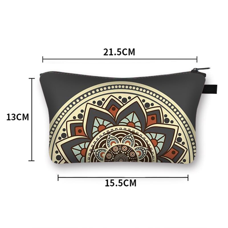 Mandala Flower Print torby kosmetyczne damskie kosmetyczka damska wielokolorowy wzór śliczne etui kosmetyczne do podróży