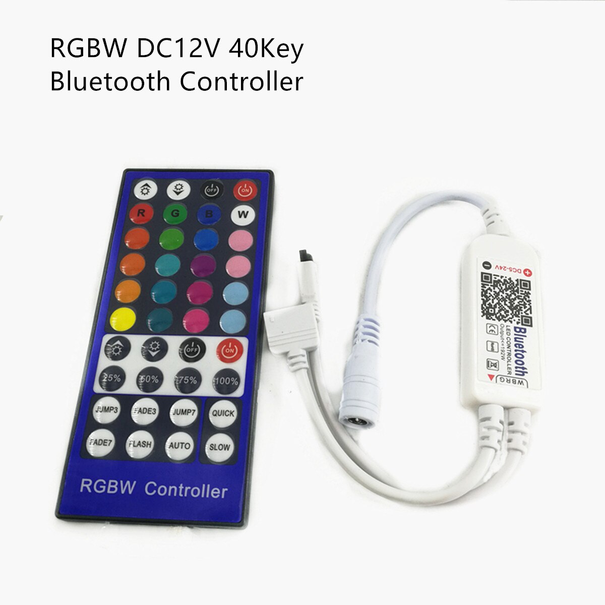 RGBW LED Controller DC12V 40Key Bluetooth Control for RGBW or RGBWW LED Strip Lights