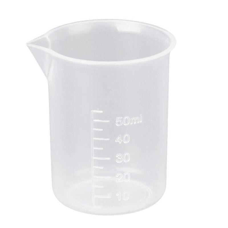 50mL Graduated Beaker Clear Plastic Measuring Cup Practical Office School Laboratory Supplies Hogard: Default Title