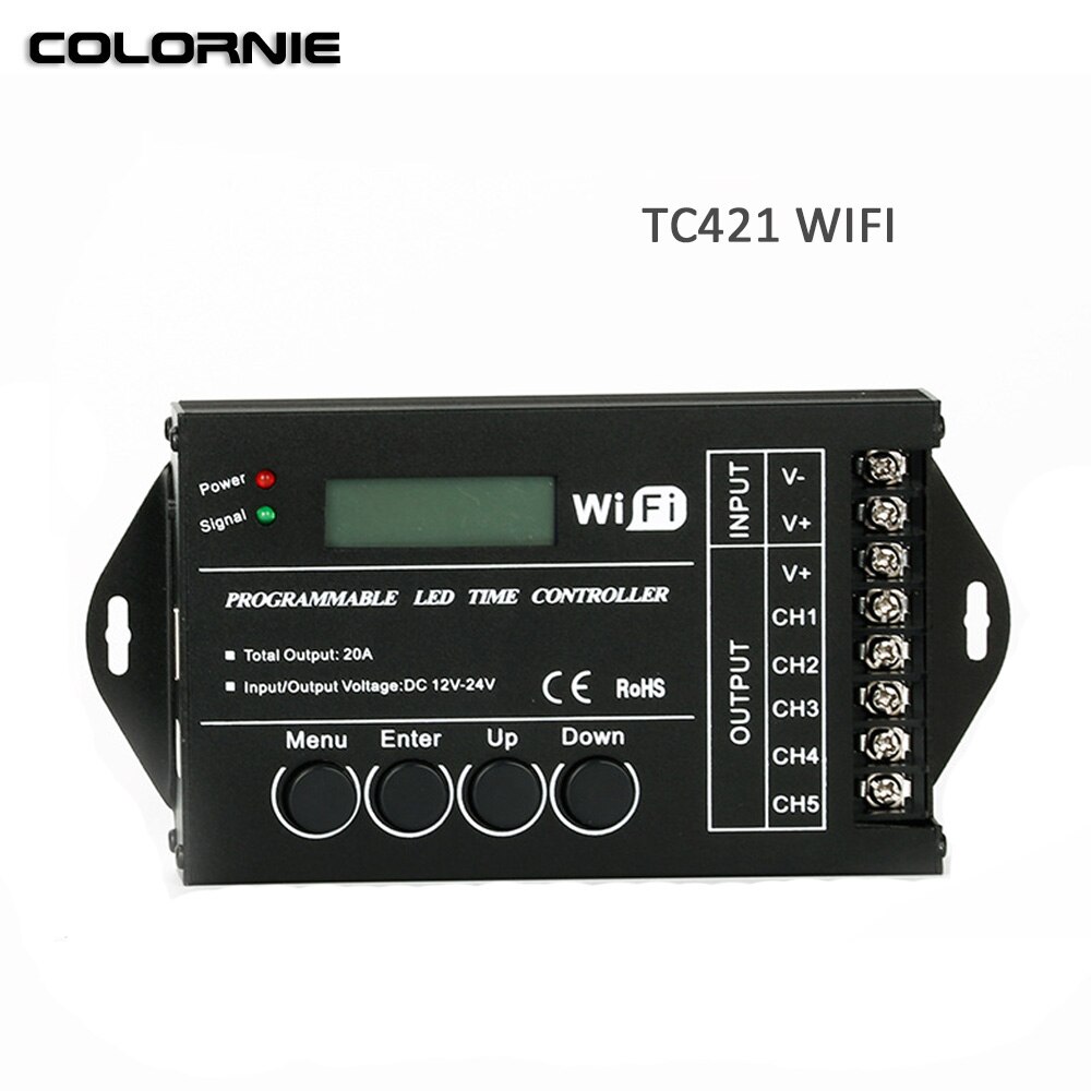 WiFi Zeit Programmierbare LED Regler Dimmer RGB Aquarium Beleuchtung Timer TC421 TC420 5 Kanäle RGB Controler Für LED Streifen: TC421 WIFI