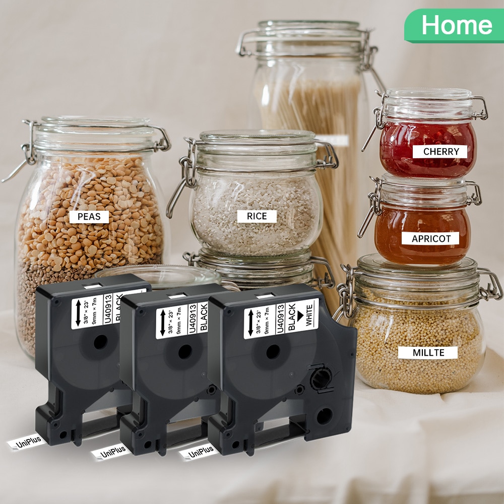 Uniplus compatibele dymo  d1 labeltape 43623 zwart op goud 6mm*7m voor dymo labelmaker machine labelpoint 150 100 300 250 printer