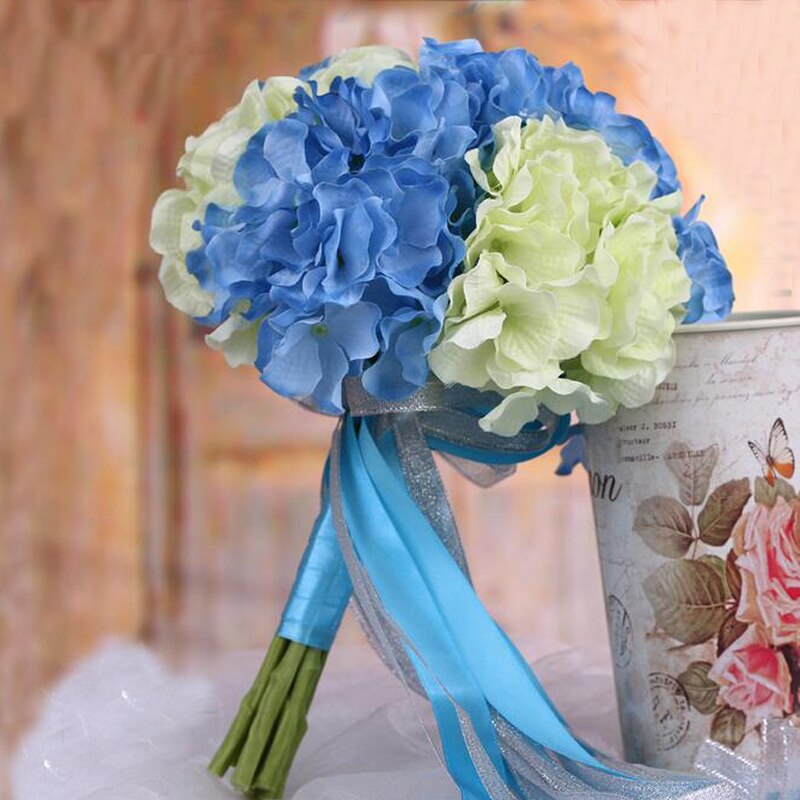 Buque De Noiva Romantic Holding Flowers Laurustinu with Ribbon Bridal Bouquet for Bridesmaids Flower Girl