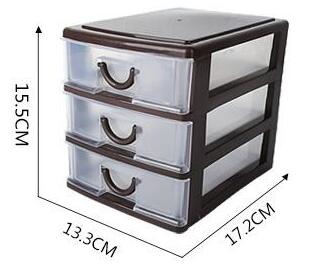 Storage Drawers Mini 2 3 Layers Desktop Drawer Storage Box Sundries Case Small Objects Cosmetics Box Desktop Organizer: brown 3 layer