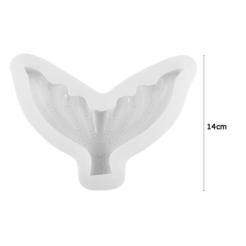 Mermaid Tail Fondant Cake Moulds Silicone Mold Cake Decorating Baking Tools Handmade Soap Mold Fish Fork Tail Sugar Craft Molds: 03