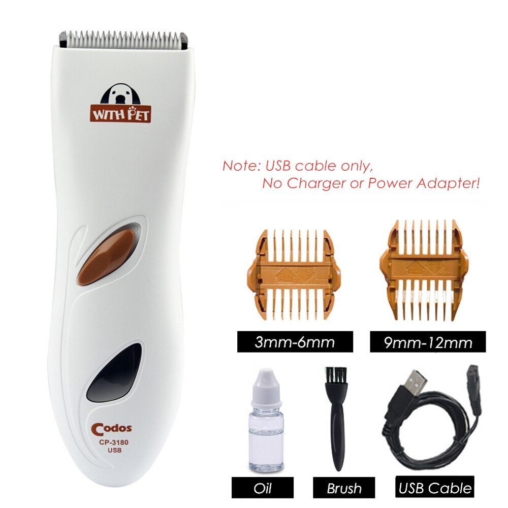 Codos CP-3180 Professionele Hond Haar Trimmer Pet Clipper Oplaadbare Elektrische Pet Trimmer Hond Grooming Clipper Kapsel Machine: No Box / Standard