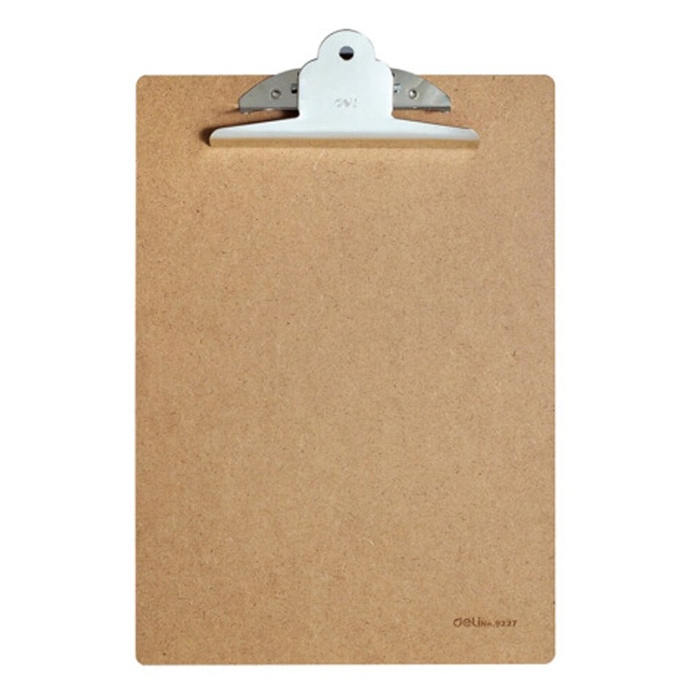 Deli 9224 a4 trä urklipp bärbar skrivtavla clipboard kontorsskola mötestillbehör med metallklämma