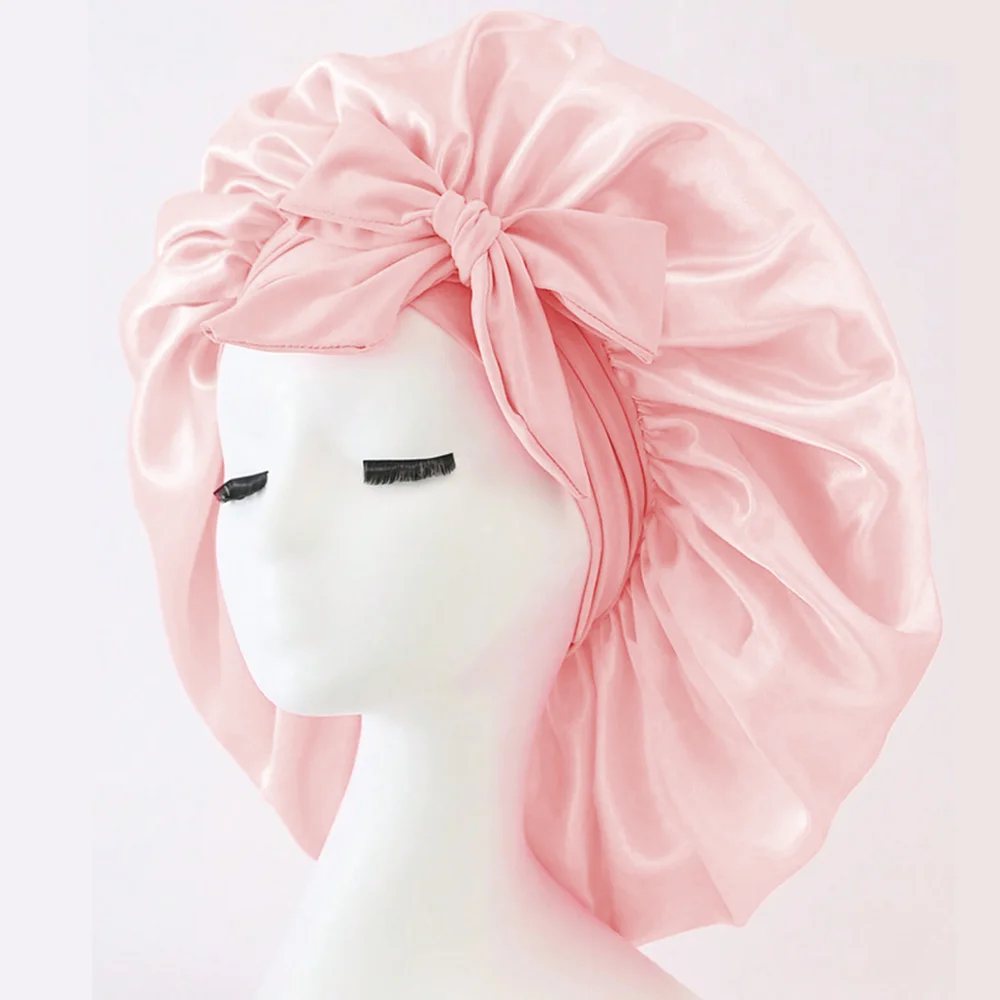 Satin Silk Hair Bonnet | Adjustable Tie Band | Sleep Bonnet for Women Men | Unisex Protective Headwear