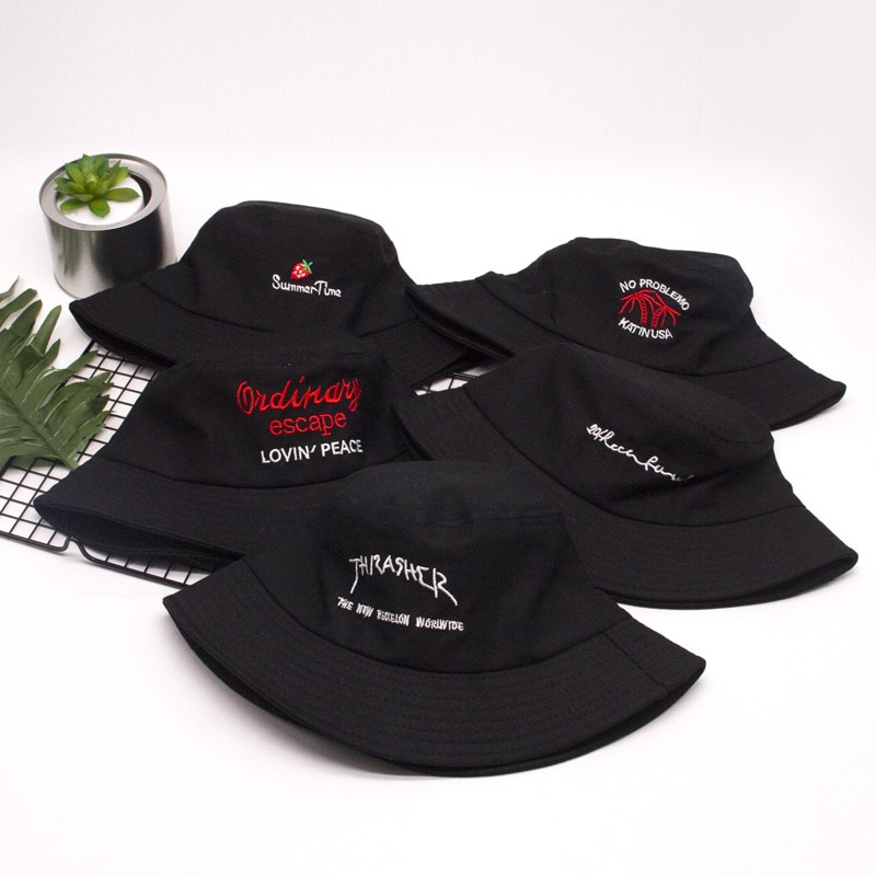 Chapeau de poisson unisexe | Noir blanc jaune été femmes hommes Couple chapeaux unisexe, casquette Hip Hop, chapeau seau Panama protection solaire, chapeaux de pêcheur
