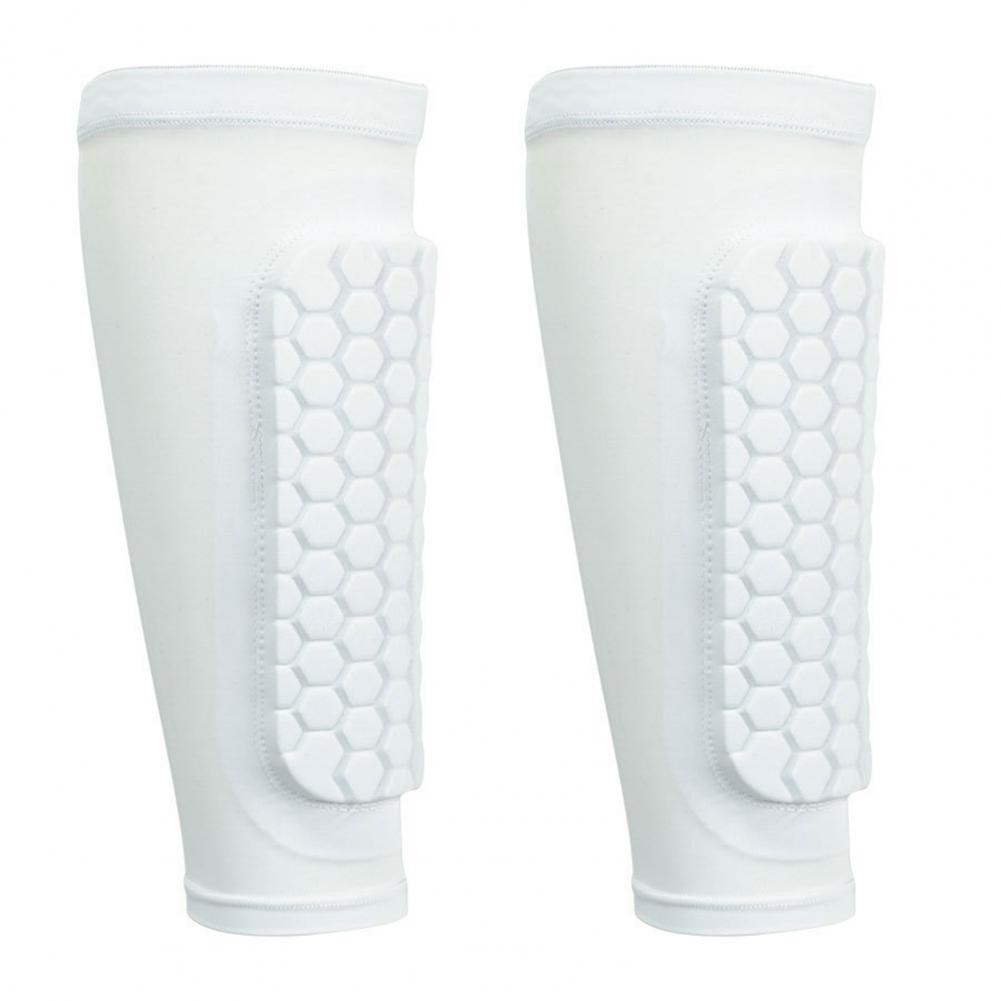 Maniche per gambe traspiranti Maniche per parastinchi da calcio con cuscinetti a nido d'scimmia per bambini Compressione per adulti per migliorare lo sport: XXL / bianca