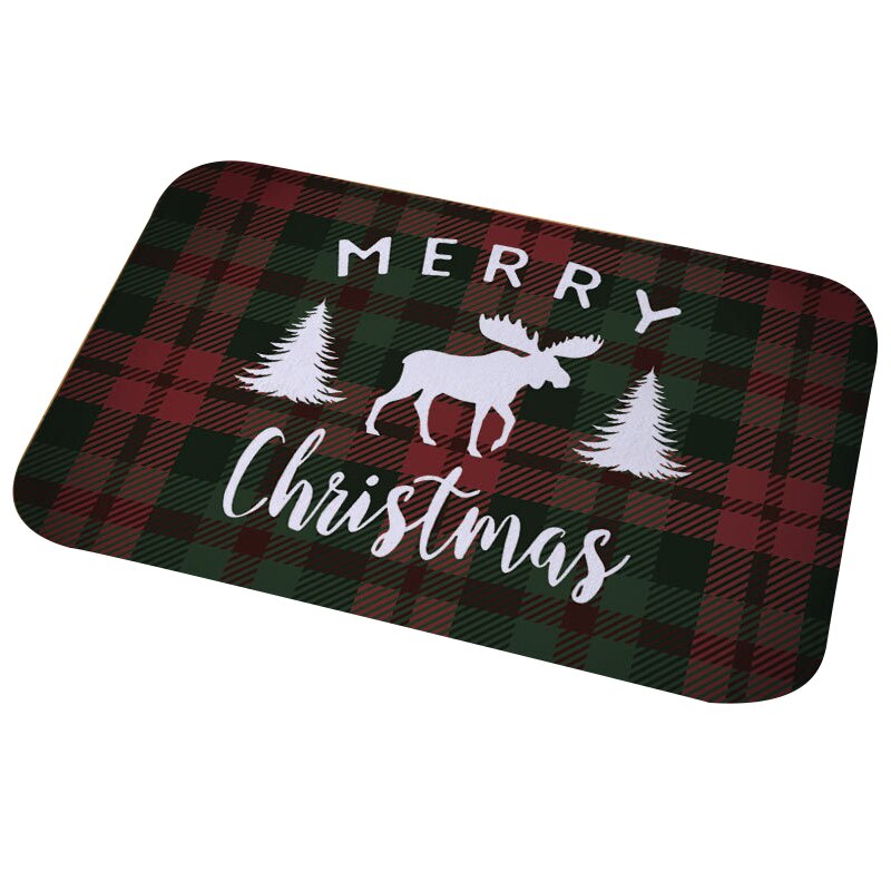 Winter Snowflake Christmas Tree Doormat Red Non Slip Absorbent Floor Carpet Mat for Entryway Bedroom Living Room Sofa Home Decor: B09