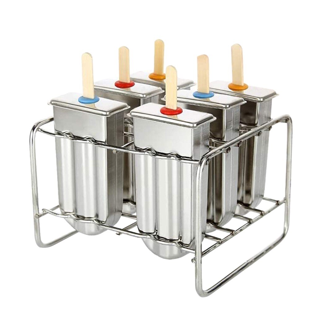 Stainless Steel Popsicle Mold Rack Ice Lolly Mold Popsicle Maker Homemade Ice Cream Mold with Popsicle Holder: B