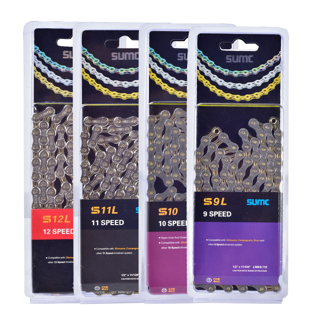 SUMC 9/10/11/12 Speed Bicycle Chain MTB Mountain Road Bike Chain for SHIMANO Campagnolo SRAM Half Hollow Bicycle Chain 116L