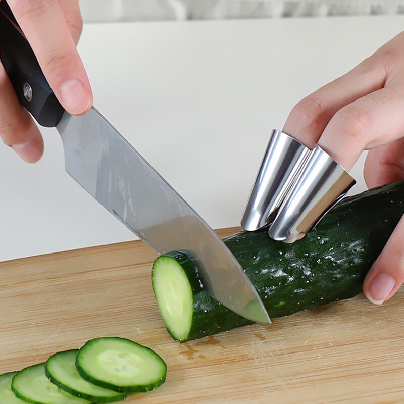 CTREE 1 Pair Stainless Steel Finger Protector Peeling Nut shell Kitchen Cutting Anti-Finger Protection Tools C267