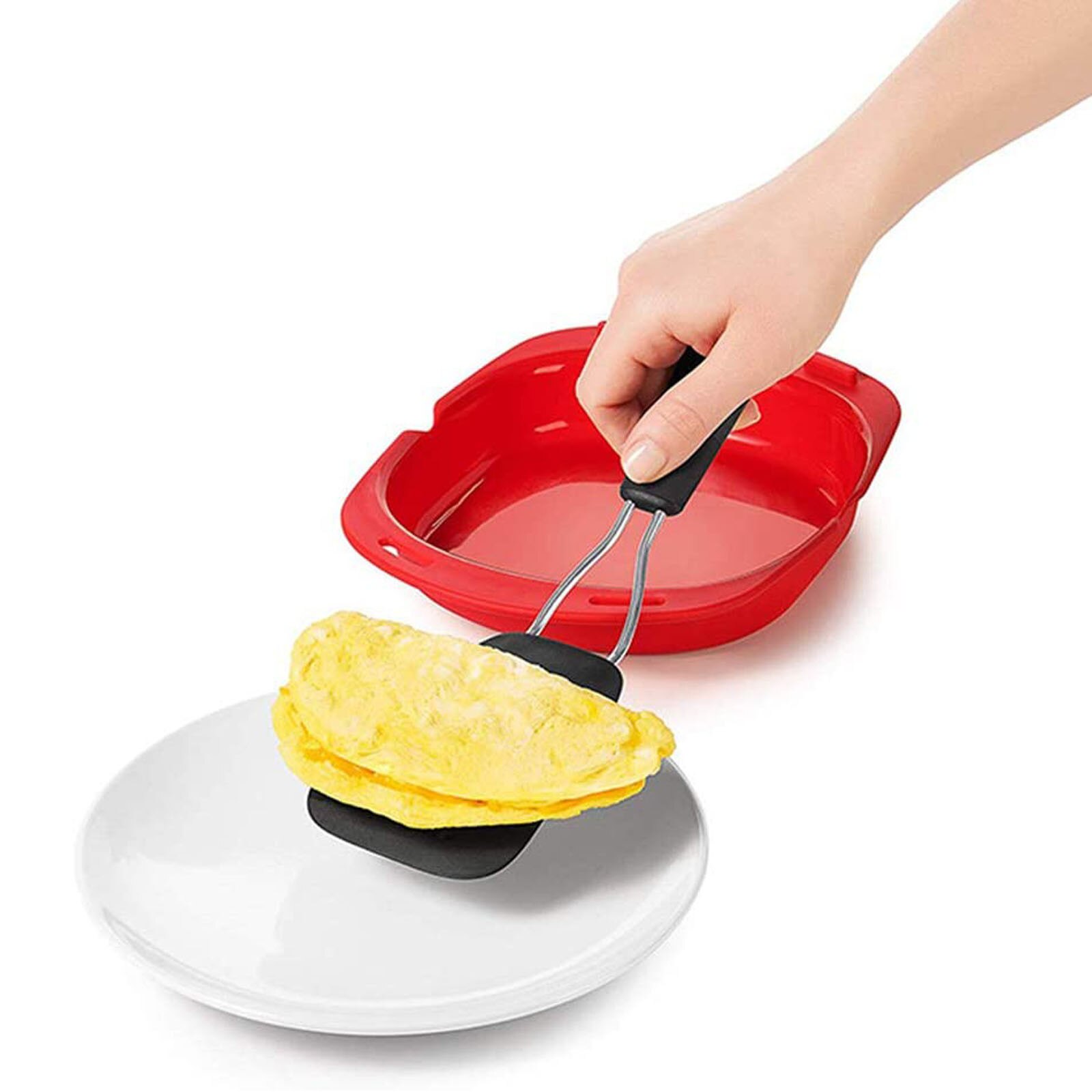 25#Microwave Oven Silicone Egg Omelette Roll Baking Dish Silicone Omelette Maker Kitchen Steamer Cooking Mould Kitchen Gadget