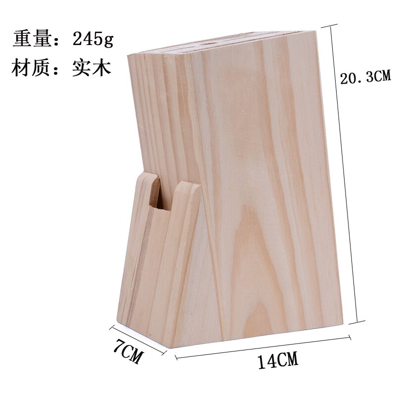 Wood Knife Holder Rest Bamboo Knife Block Stand Knives Storage Scissors Simplicity Style &amp; Reinforcement Kitchen Knive Tool