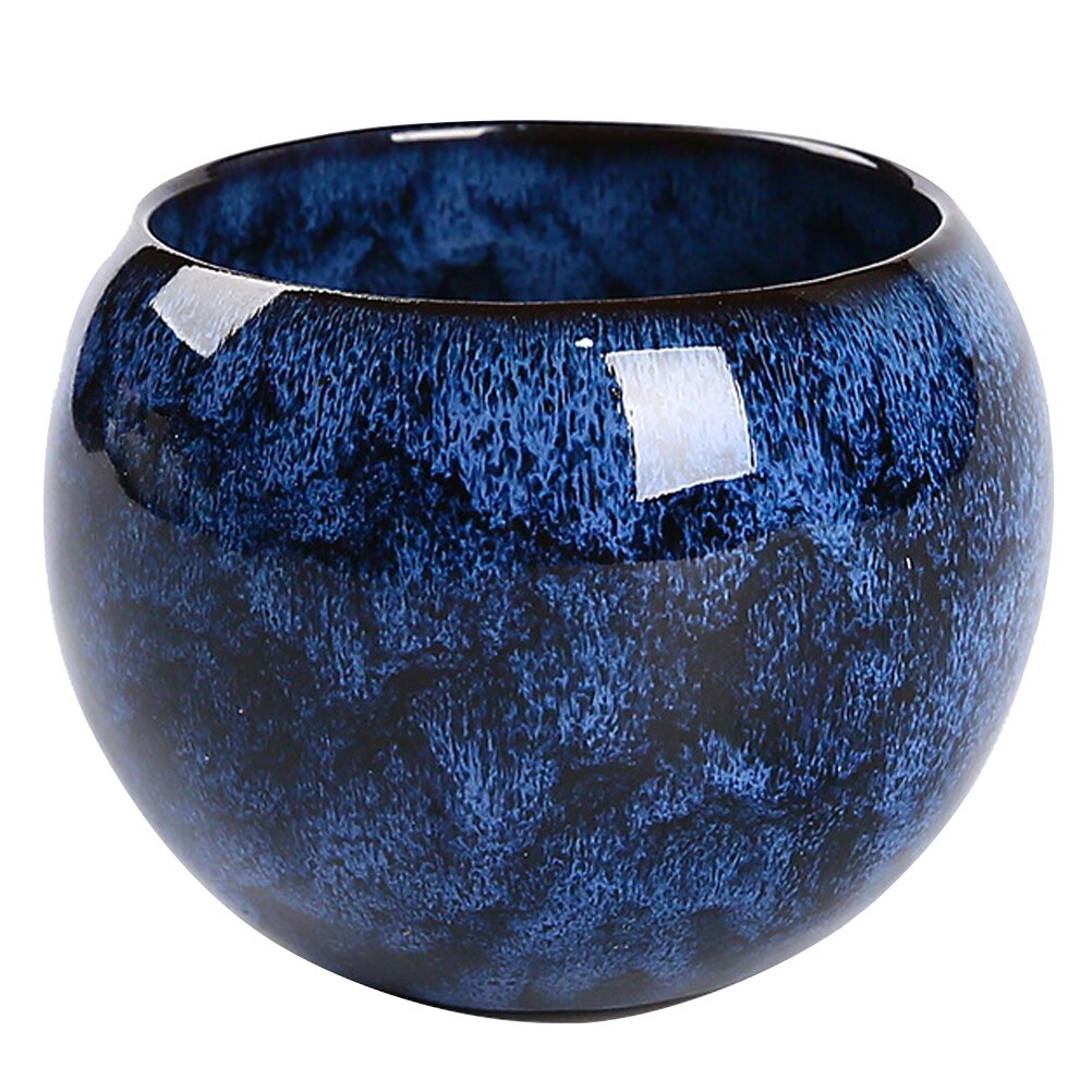 Ceramic Tea Cup Household Tea Drinking Cup Classic Style Ceramic Tea Cup Teacups For Friends Lover Co-Worker: Blue