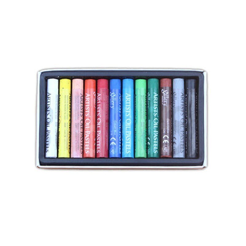MUNGYO-MOPS Pastel al óleo, 12/25/48 colores, Pastel de aceite de forma redonda para artista estudiante, grafiti, pintura, lápiz de dibujo, crayón suave: 12 Colors