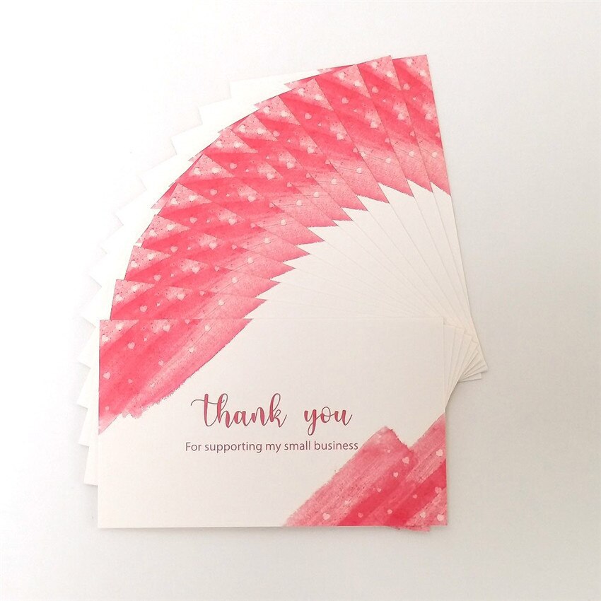 30Pcs/pack Flower thank you for supporting my small business card thank you card Baking cake package decor Wedding Party