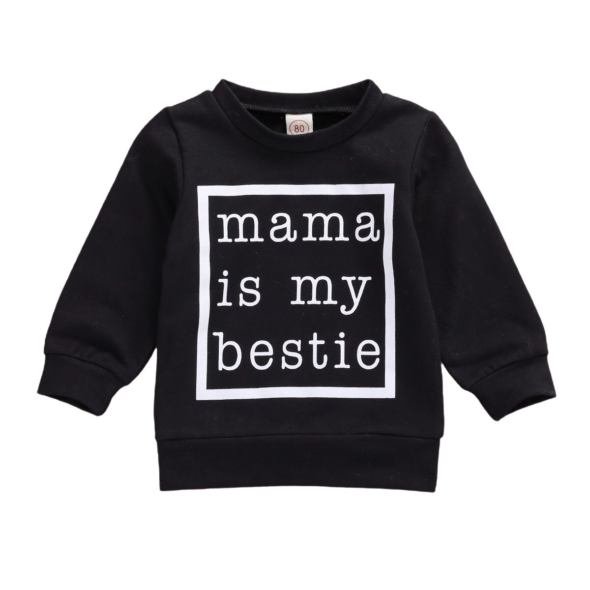 0-24M Newborn Baby Boy Girl Sweatshirt Baby Boy Autumn Spring Black White Letter Print Long Sleeve Tops Sweatshirt: b / 18M