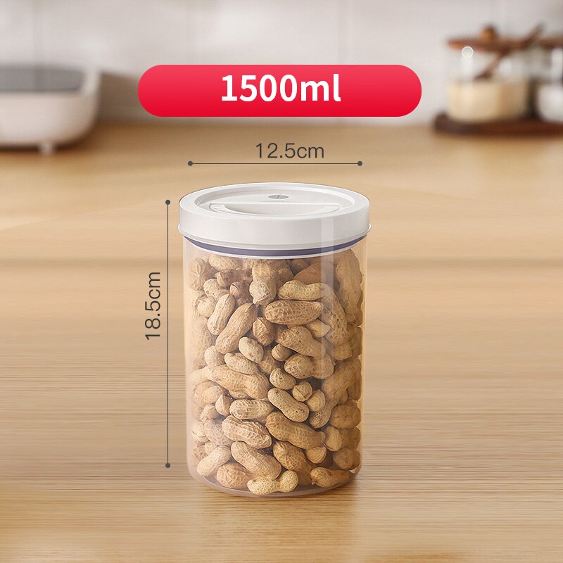 JOYBOS-tarro sellado para el hogar, recipiente de plástico de grado alimenticio con tapa, caja de almacenamiento de granos, transparente, para arroz y nueces, JBS76: 1500ml