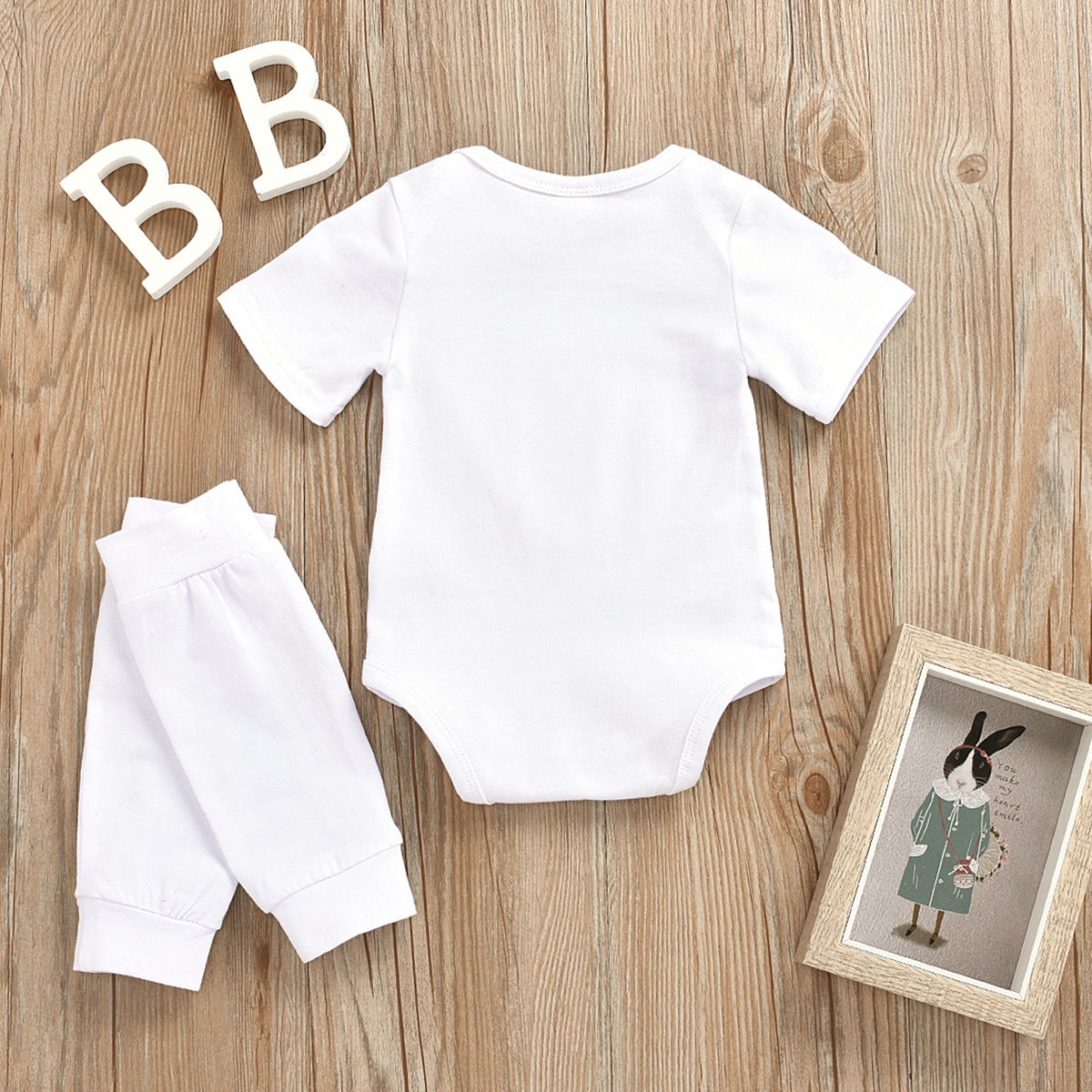 Baby sommarkläder nyfödd pojke flicka unisex bomull jumpsuit kortärmad klöver bodysuit påskkläder set soldräkt
