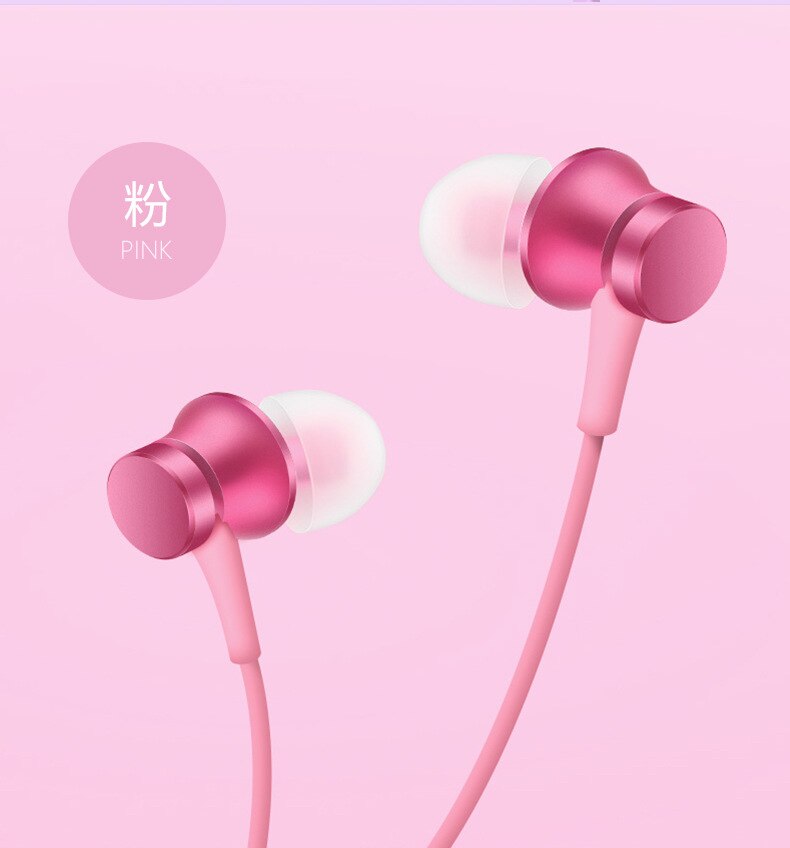 Originele Xiao Mi Mi 3.5 Mm Koptelefoon Verse Versie In-Ear Oortjes Voor Mi 9T Pro CC9 A3 rode Mi K30 5 7 6 8A 6A K20 Pro Note 7 8 Pro: pink
