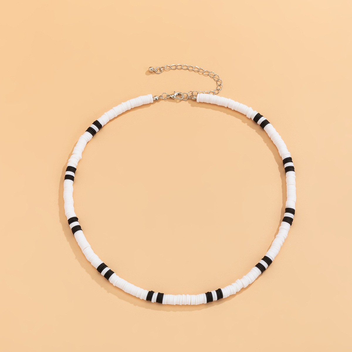 Tauam Zomer Wit Zwart Kleur Zachte Klei Kralen Choker Kettingen Voor Vrouwen Mannen Eenvoudige Minimalistische Kraag Kettingen Sieraden: 04647
