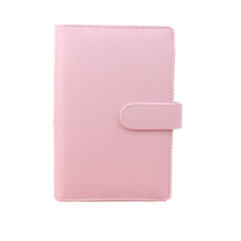 Cute Ring Diary Leather Covers Case Handbook Covers Office Personal Binder Weekly Planner/agenda Organizer: pink