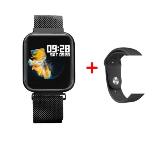 Men P80 Smart band Waterproof IP68 Sport Bracelet Fitness Activity Tracker Heart Rate Monitor swim Smartwatch for IOS Android: steel black