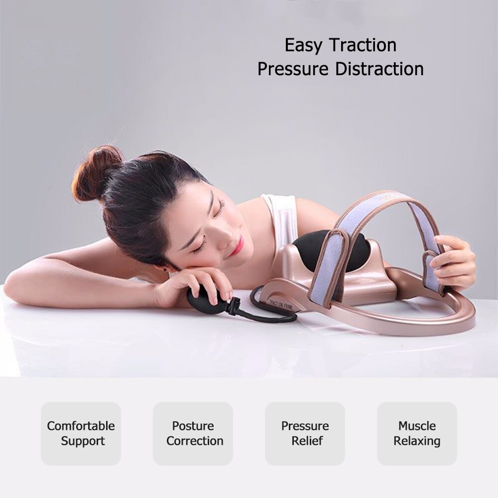 Inflatable Air Cervical Neck Traction Device Neck Support Muscle Tension RelievesVertebra Correction Tractor Relaxing Massager