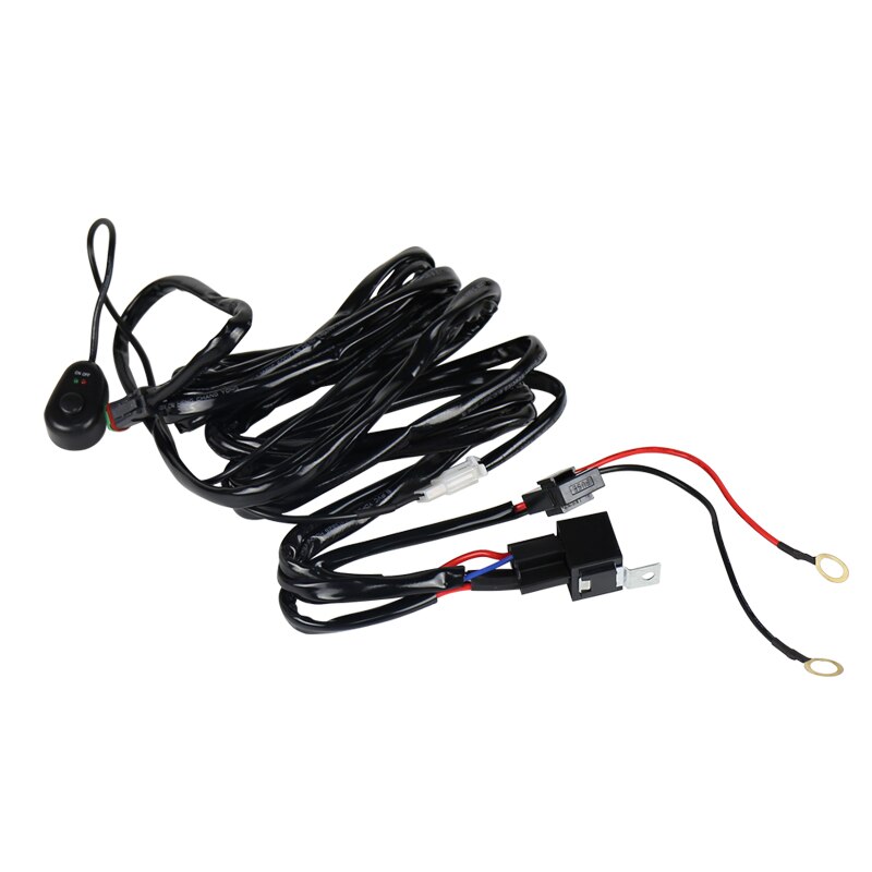 Kit de harnais de câblage de voiture 12V 40A | Kit universel de faisceau de antibrouillard de voiture, métier à tisser pour la barre lumineuse de conduite du travail avec fusible et interrupteur relais