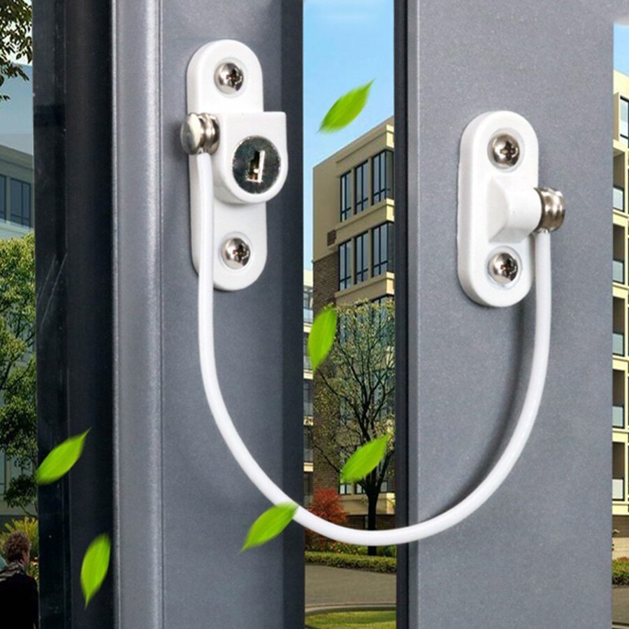 8 unids/set de cerraduras de ventana para niños, correas de bloqueo de armario de protección para niños, limitador de cerraduras de seguridad para bebés de acero inoxidable para ventanas infantiles