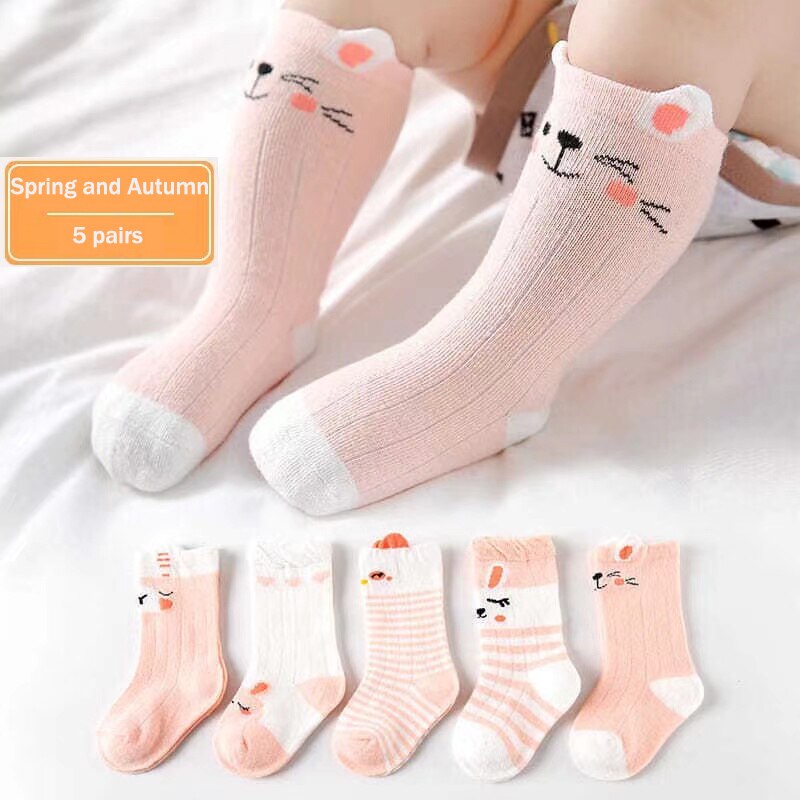 10 Pairs Baby Jongens Lente/Herfst Sokken Cartoon Beer Kids Ademend Warm Houden Floor Anti-Slip Meisjes Sokken