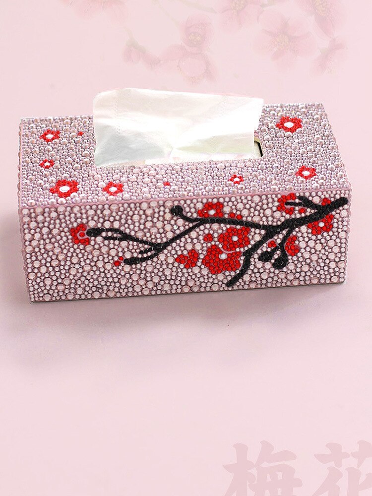 Diamond Embroidery Tissue Box 5D DIY Handmade Diamond Painting Mosaic Home Wedding Decoration Crafts: Light yellow