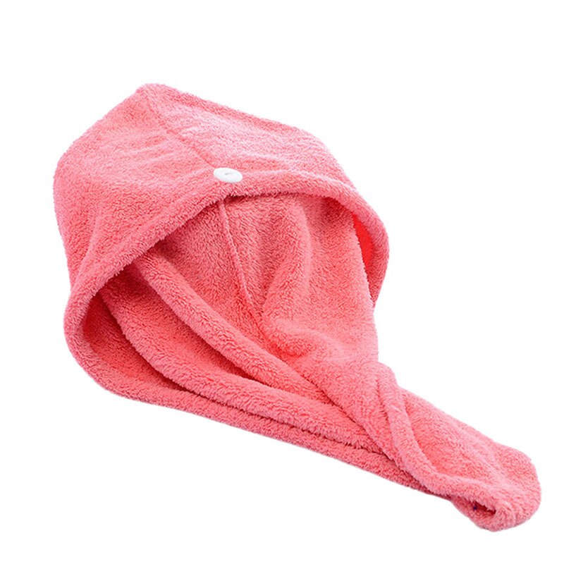 Hårhåndklæde magisk mikrofiber hårtørrer hurtigttørrende tørretumbler hoved tør hat indpakket svømmebassin håndklæde badevikle hat quick cap turban 2: Rosenrød