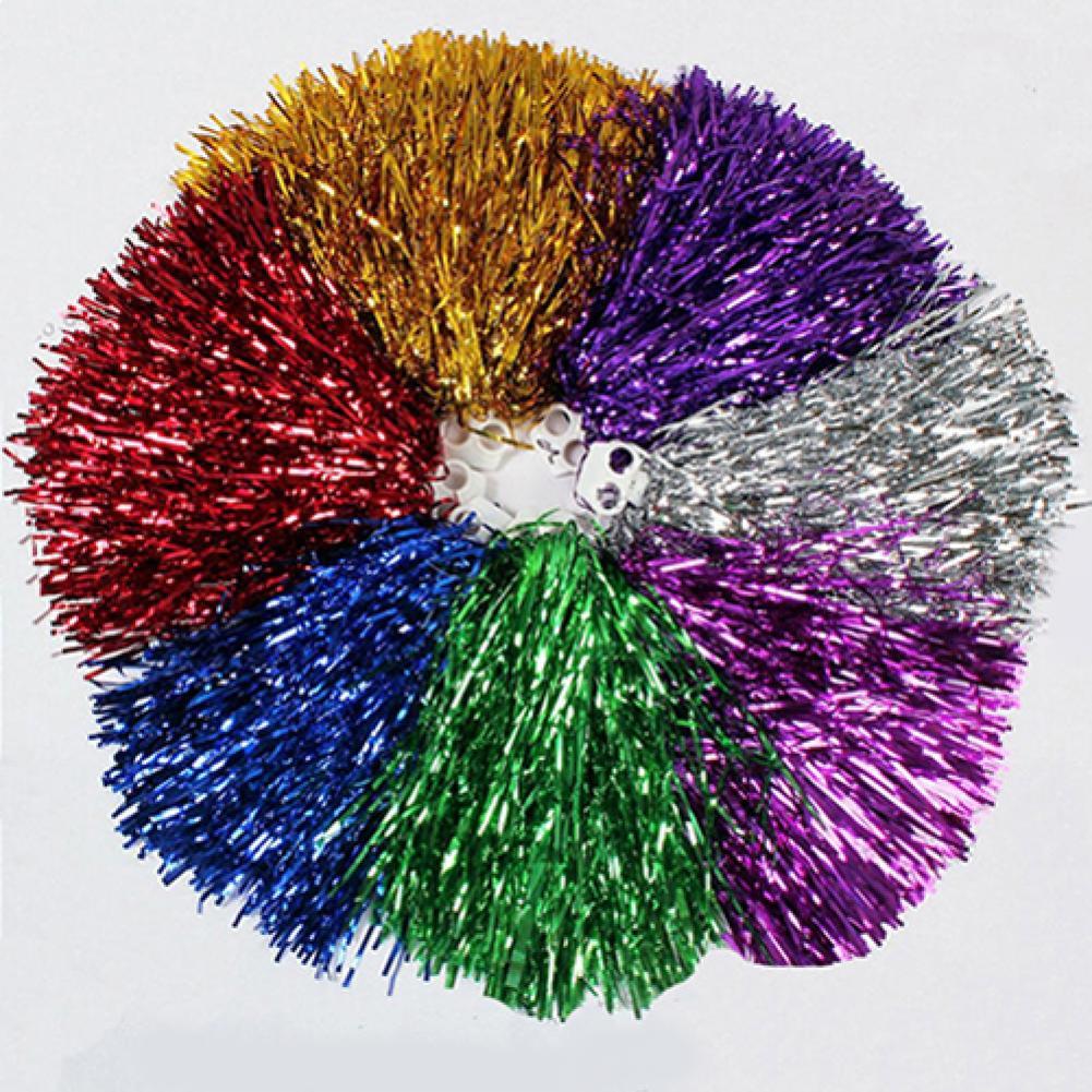 1Pc Metallic Cheerleader Cheer Cheerleading Dance Party Team Match Sports Pom Poms pompom Dance Decorator Club Sport Supply