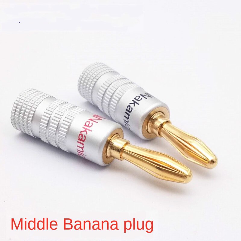 Nakamichi Fijne Koperen Vergulde Banaan Plug Lassen-Gratis 4Mm Banaan Plug Luidsprekerkabel Stekker