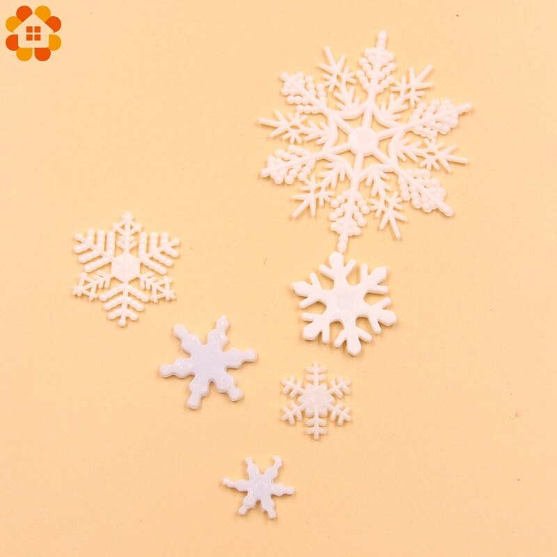 1 Pack Wit Plastic Nep Sneeuwvlok Voor Home Christmas Party Diy Scene Nieuwjaar Xmas Tree Hangers Ornamenten Raamdecoratie