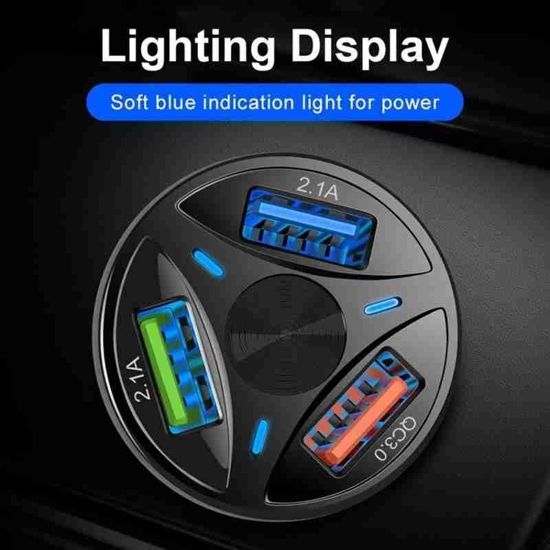 Universele 3 Poorten Usb Car Charger Met Led Display Sigaret Opladen Multifunctionele Charger Aansteker Auto Mobilephone Adapter H4Y6