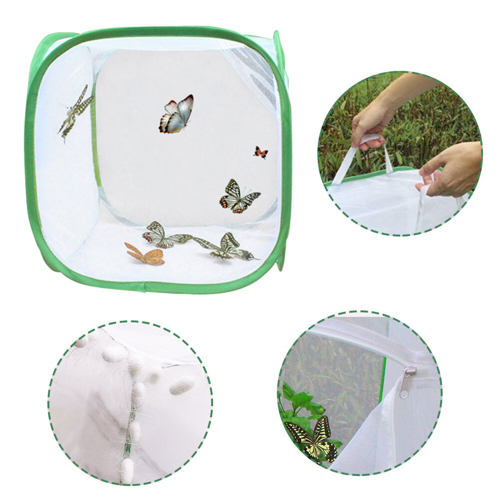 Butterfly growth observation Cage Box Praying Mantis Stick Insect Butterfly Cage Housing Enclosure Breeding Cages Net Cloth