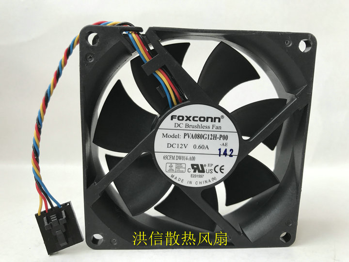 Originele Voor Foxconn 8025 PVA080G12H-P00 12V 0.60A 4-Draad Voor Dell Server Fan