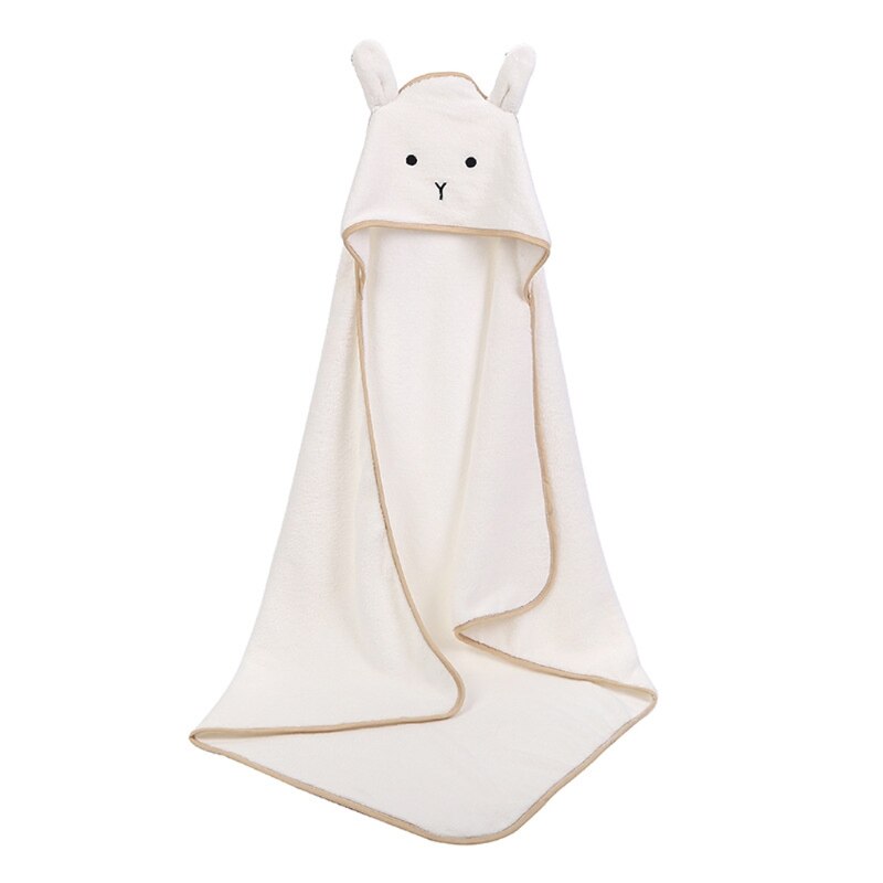 Bebê poncho toalha de banho toalla veludo 90*90cm velo capa infantil toalhas cobertor bebê recém-nascido com capuz toalha infantil bebês spa: Branco