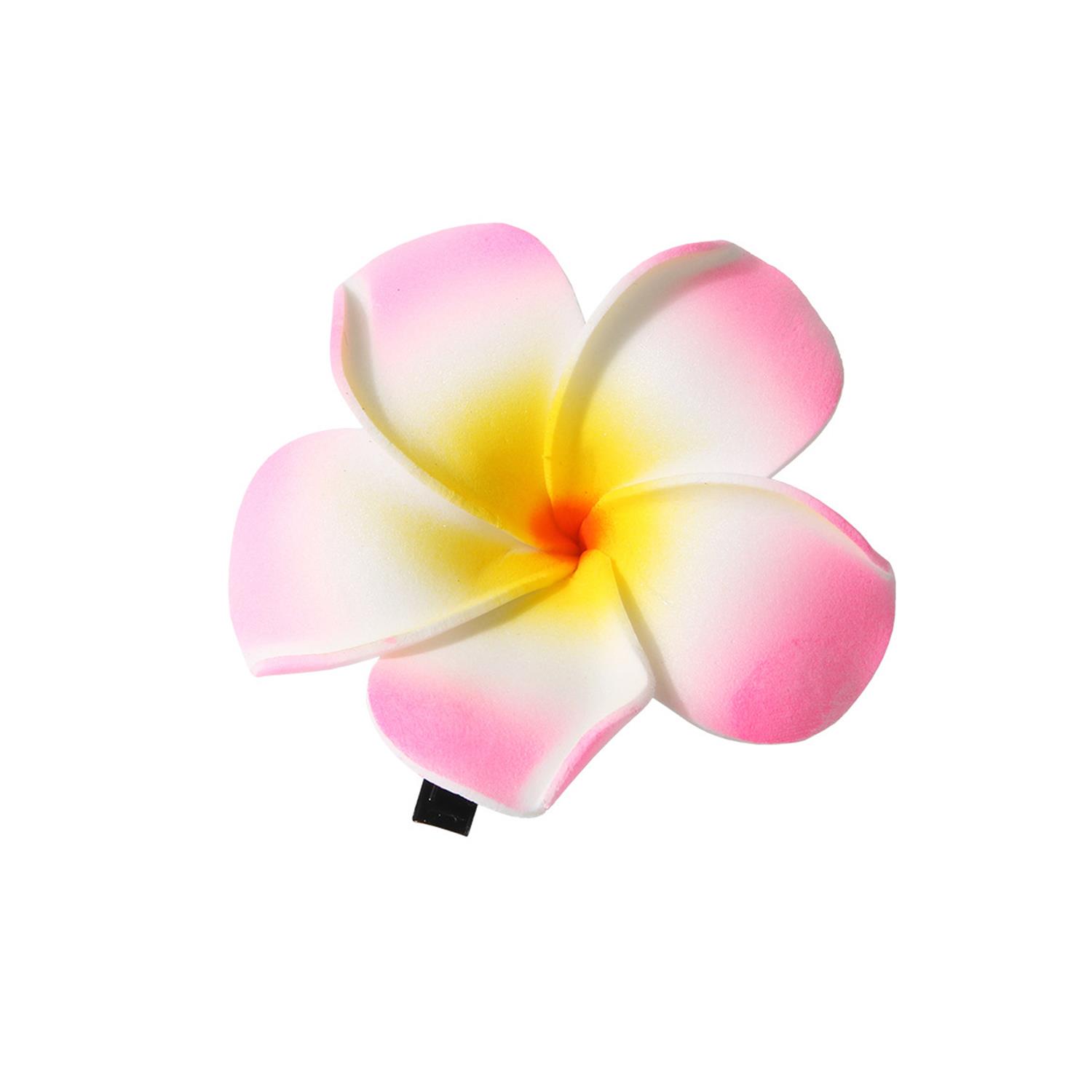 Hawaii plumeria blomma hårspännen för kvinnor flickor blommiga hårnålar för sommar strand bröllopsfest håraccessoarer: Fluorescerande grön